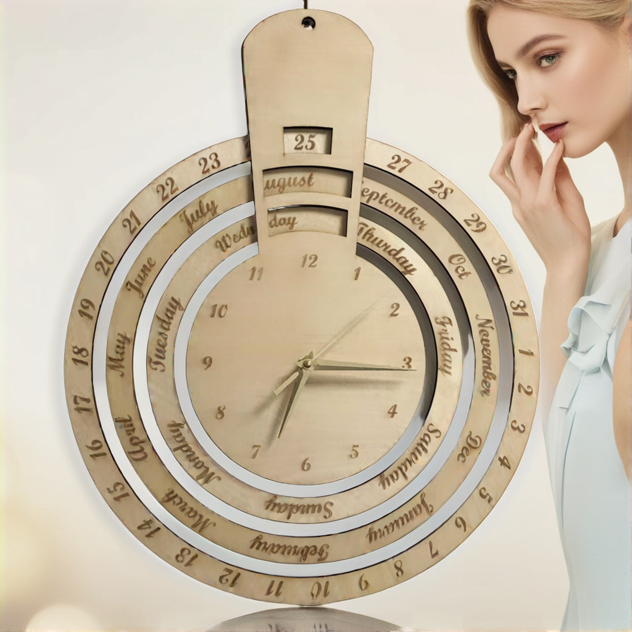 ChronoCraft Laser-Cut Calendar Clock