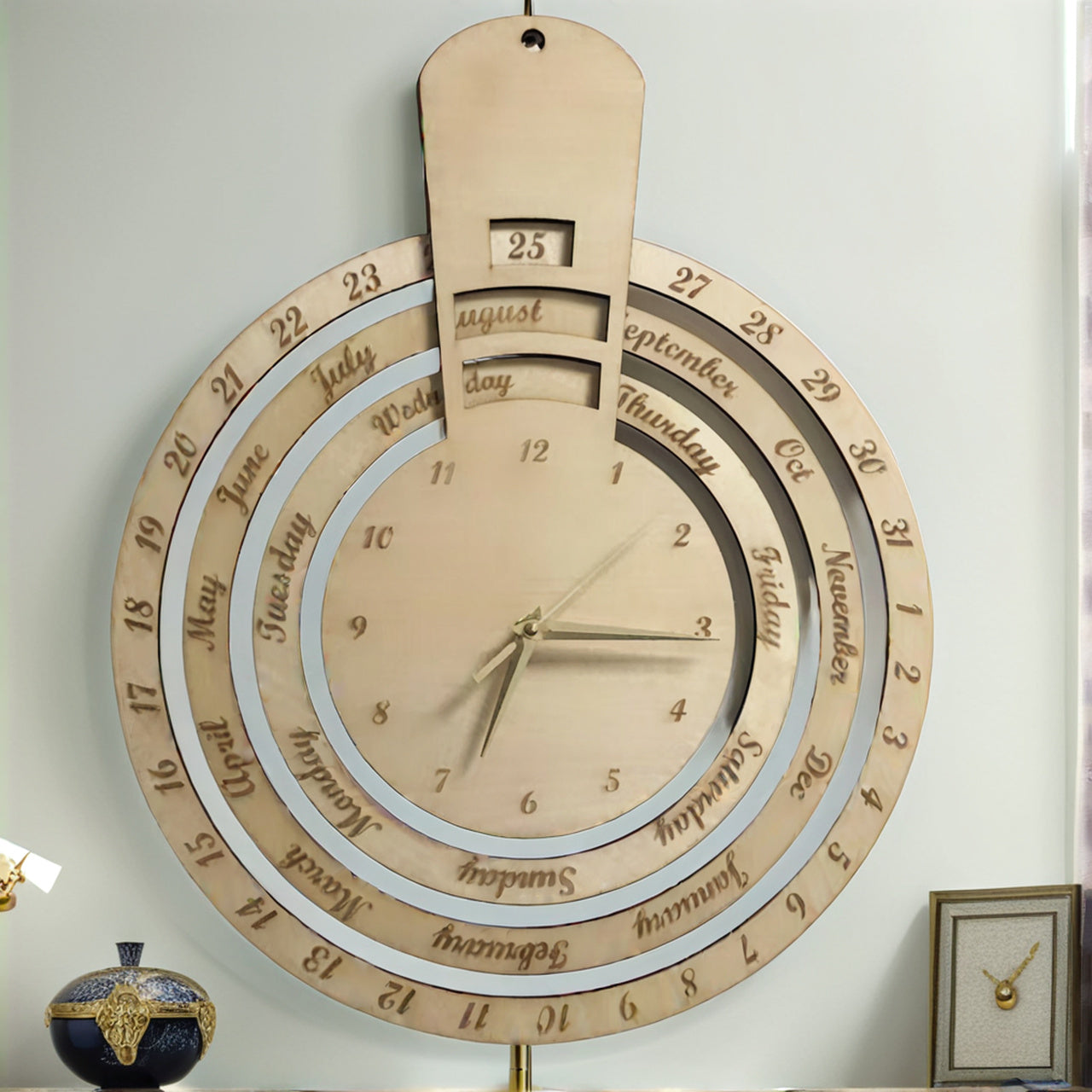 ChronoCraft Laser-Cut Calendar Clock