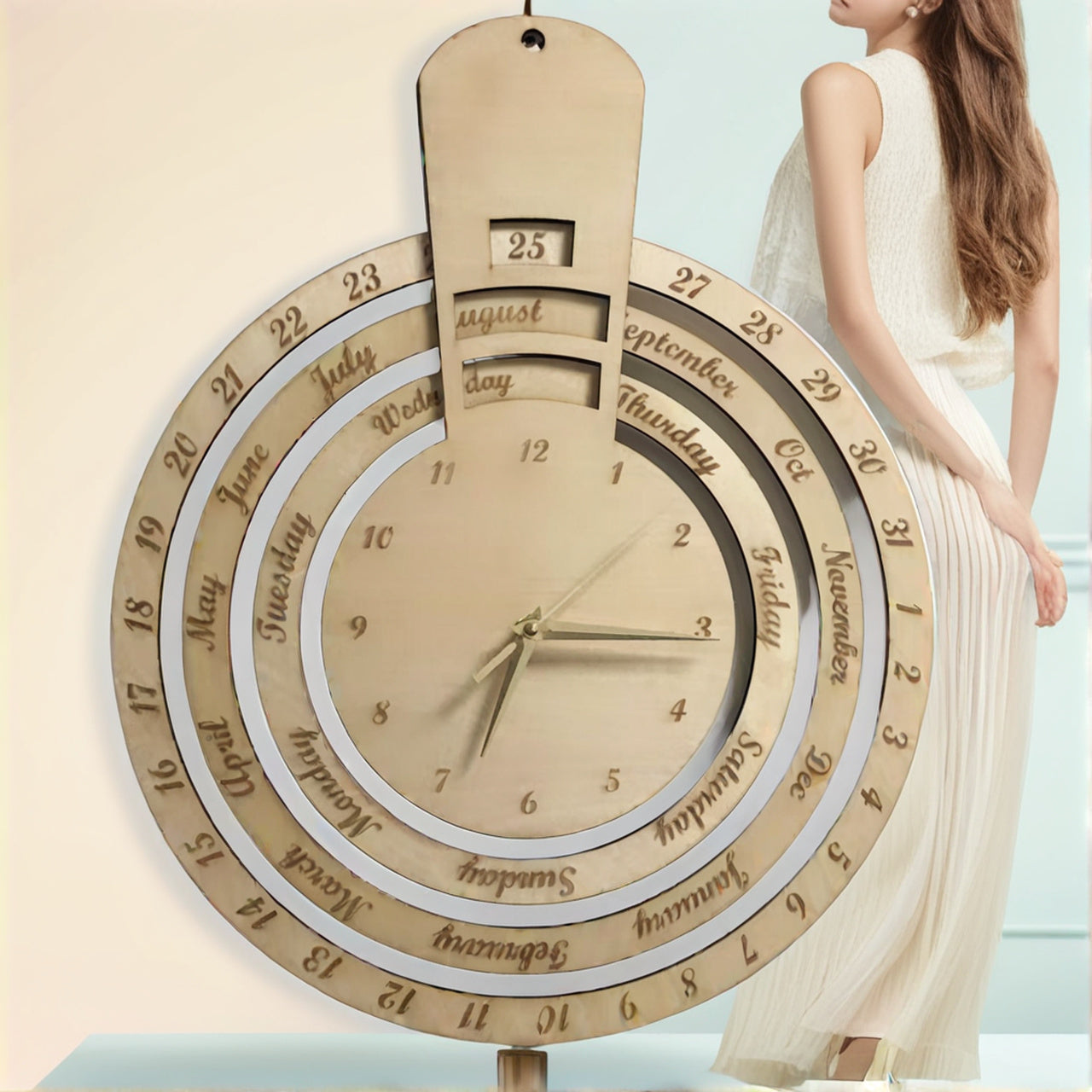 ChronoCraft Laser-Cut Calendar Clock