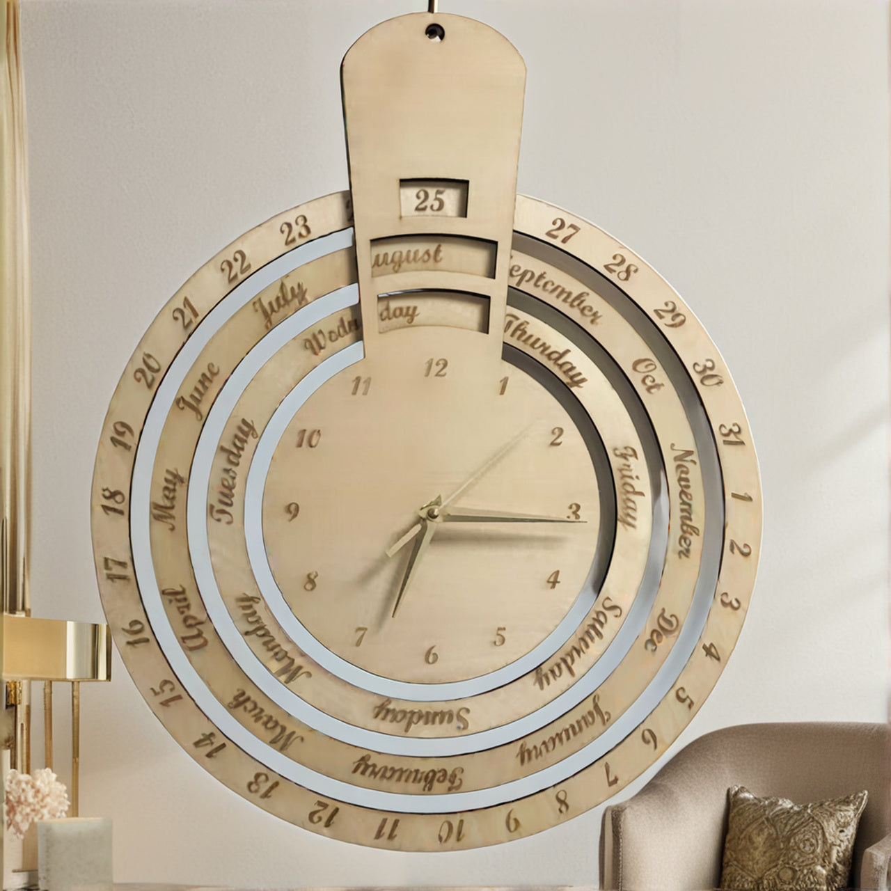 ChronoCraft Laser-Cut Calendar Clock